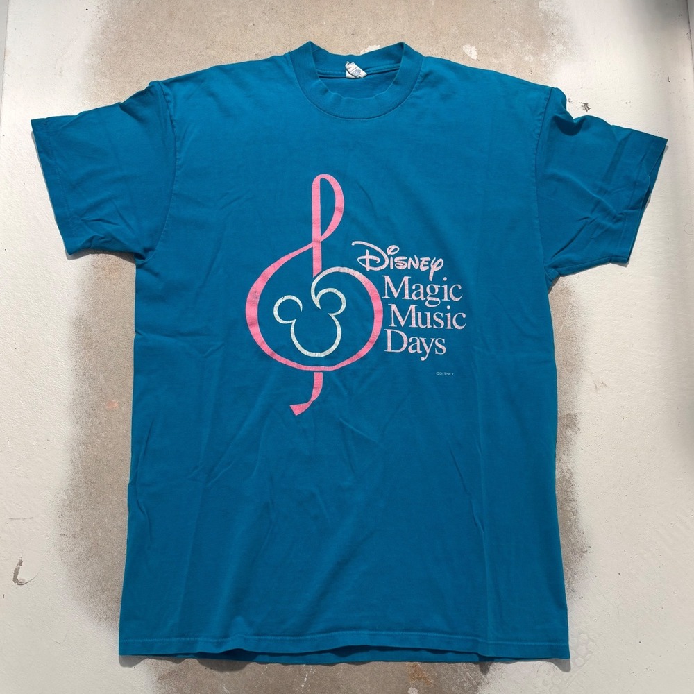 Vintage Disney Magic Music Days T Shirt Mens XL Blue Single Stitch Made in USA